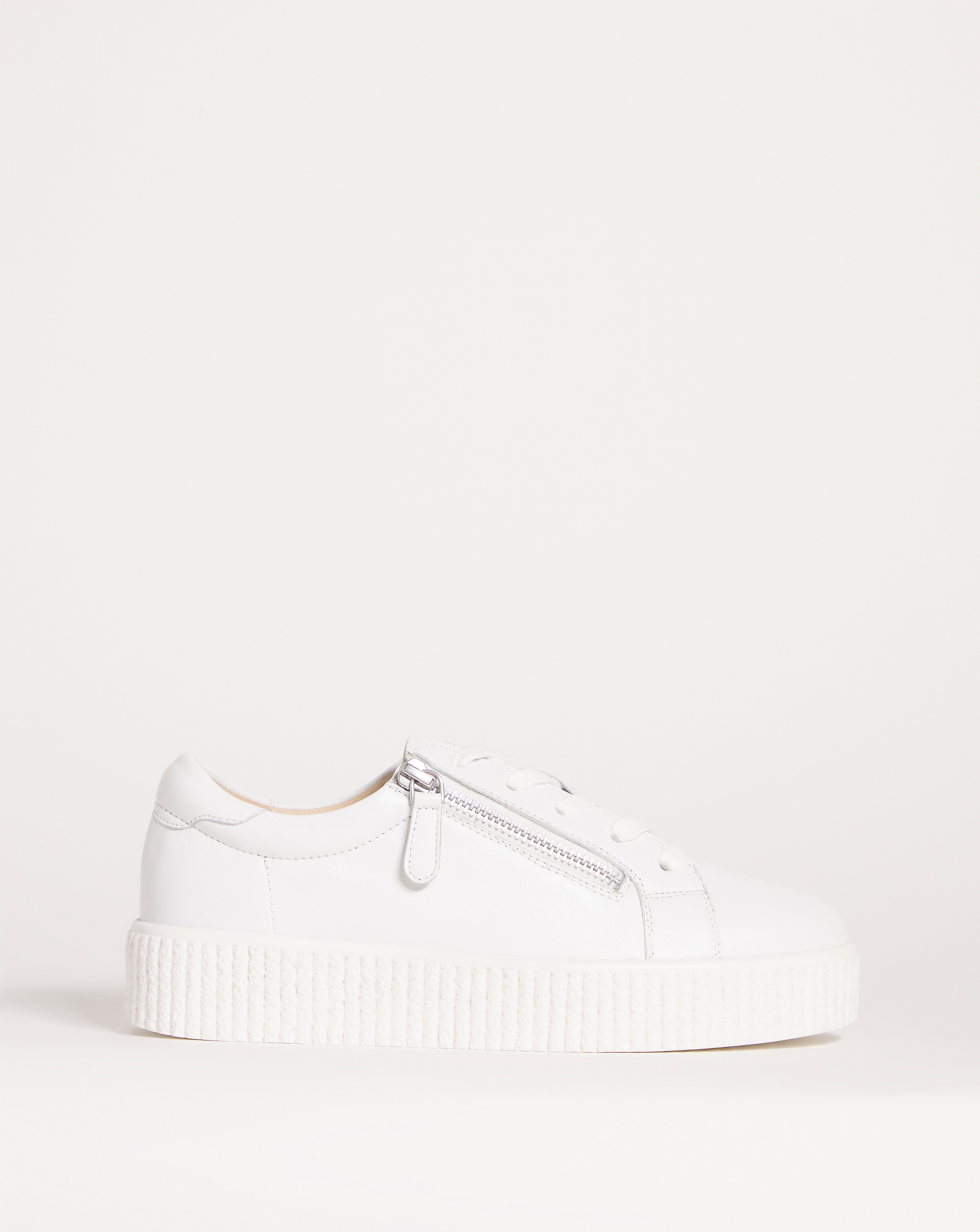 Talulah Leather Side Zip Trainers - Wide Fit (E)