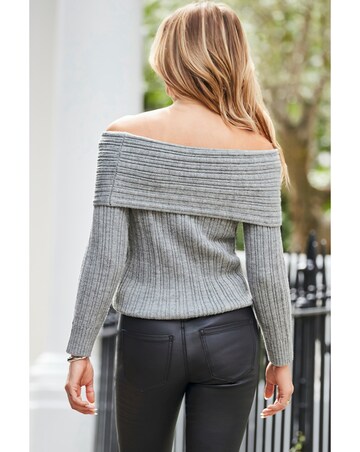 Sosandar Mixed Rib Bardot Neck