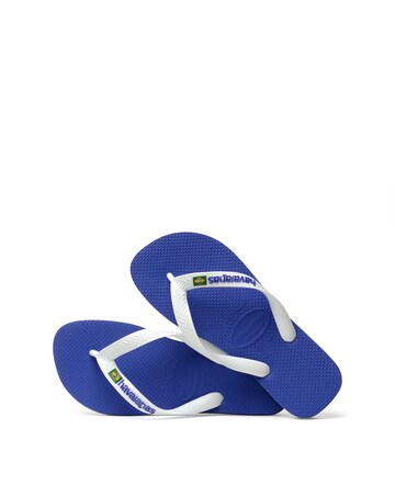 Havaianas Basil Logo Flip Flops - Blue/White