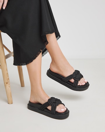 Simply Be Nevada Woven Sliders - Wide Fit (E)