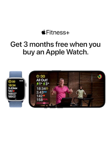 Apple Watch SE GPS 44mm Silver Aluminium Case, Storm Blue Sport Band - M/L