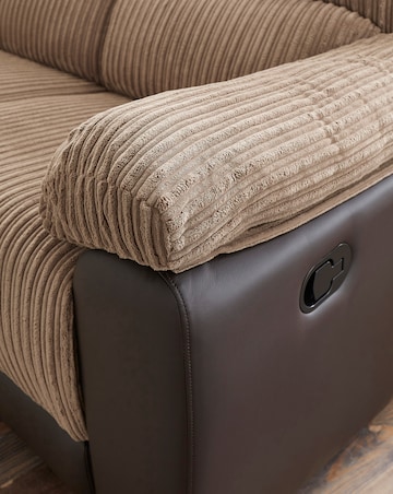 Harlow Fabric/Faux Leather Recliner 3 Seater Sofa