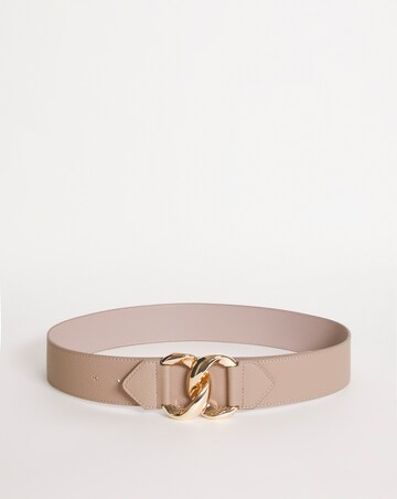 Twist Buckle Pebbled Faux Leather Belt