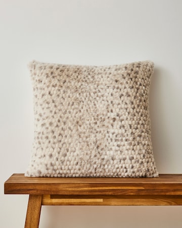 Bobble Textured Faux Fur Cushion