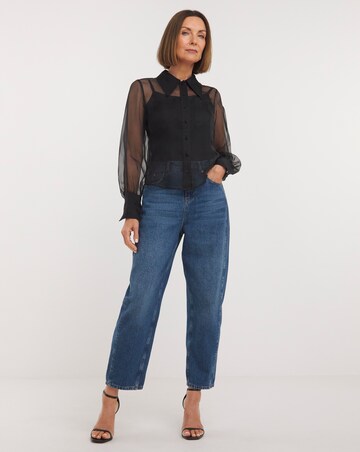 Whistles Penelope Silk Mix Organza Shirt