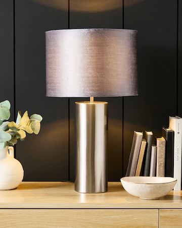 Sadie Silver and Grey Velvet Table Lamp