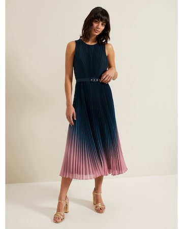 Phase Eight Simara Ombre Chiffon Pleat Dress