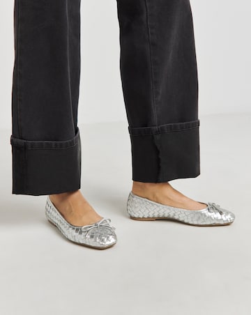 Monaco Woven Leather Ballerinas - Wide Fit (E)