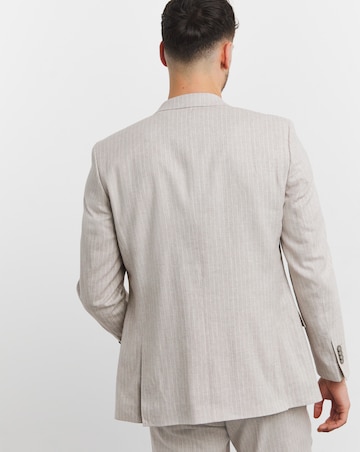Linen Blend Pinstripe Suit Blazer