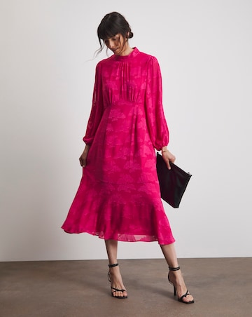 Joanna Hope Button Sleeve Burnout Maxi Dress