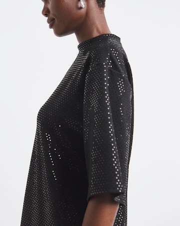 Short Sleeve Sparkle T-Shirt Dress