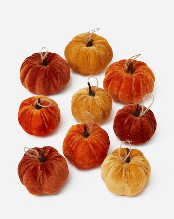 Gisela Graham Halloween Velvet Mini Pumpkin Decorations