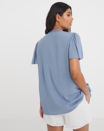 Crinkle Ladder Insert Blouse