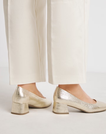 Heavenly Soles Catherine Low Block Heel Court Shoes - Extra Wide Fit (EEE)