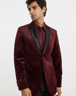 Velvet Satin Lapel Blazer