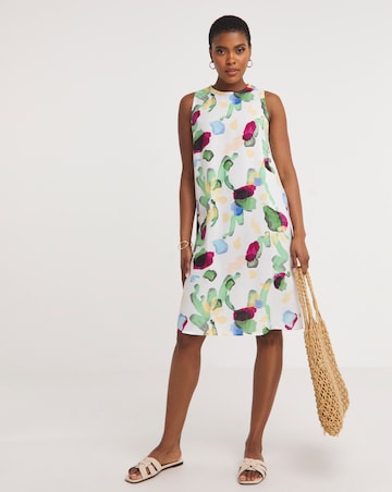 Printed Sleevless Shift Dress