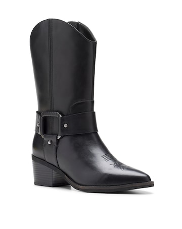 Clarks Morzine Leather Western Boots Standard Fit