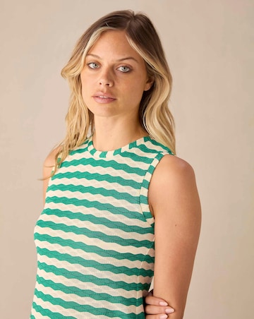 Ro&Zo Green Stripe Column Knit Dress
