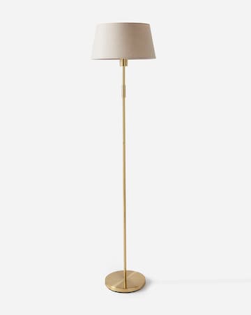 Julipa Gold Brass & Linen Shade Floor Lamp