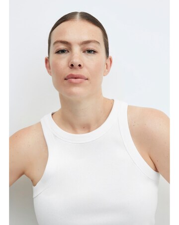 Mango Ribbed Cotton-blend top