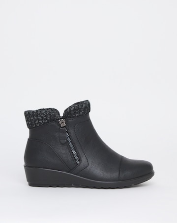 Cushion Walk Knitted Top Wedged Boots EEE Fit