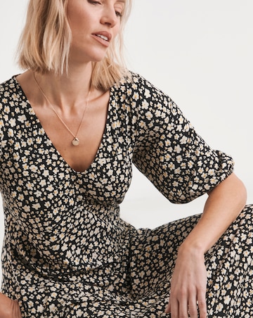 Bubble Sleeve Soft Touch Jersey Dress