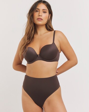 Figleaves Smoothing High Waisted Thong - Cafe
