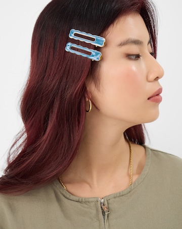 Accessorize 2-Pack Wiggly Enamel Salon Hair Clips