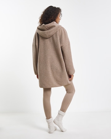 Pretty Secrets Borg Longline Oversized Hooded Dress with Matching Leggings