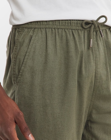 Linen Blend Elasticated Straight Fit Trouser