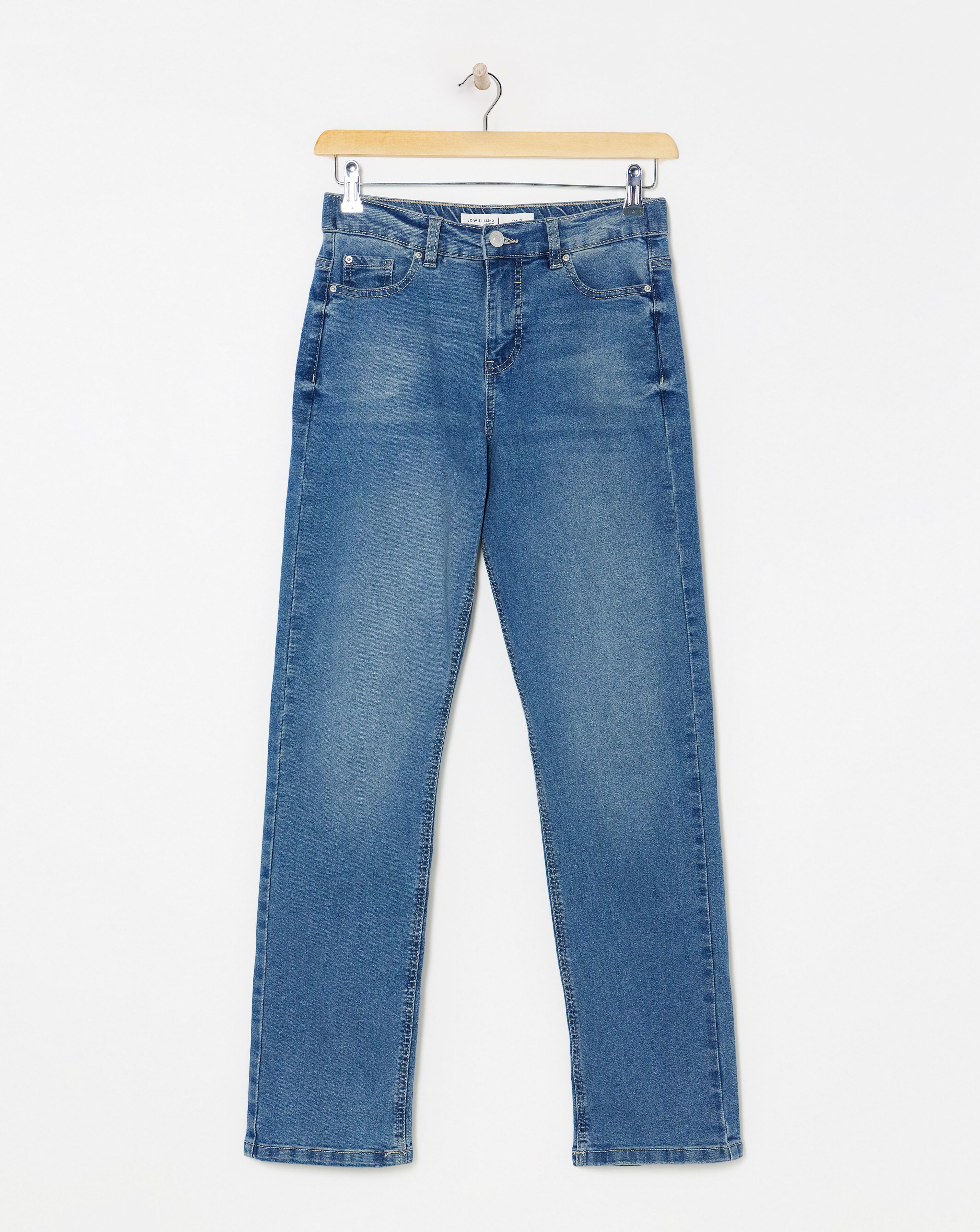24/7 Mid Wash Straight Leg Jeans
