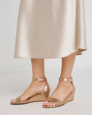 Rio Low Wedge Barely There Sandals - Extra Wide Fit (EEE)