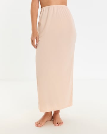 Pretty Secrets (2 Pack) Maxi Waist Slips Length 34in Black/Almond