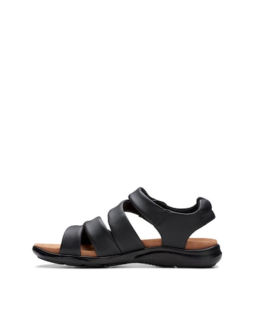 Clarks Black Kitly Ave Touch And Close Sandal -Wide Fit (E)