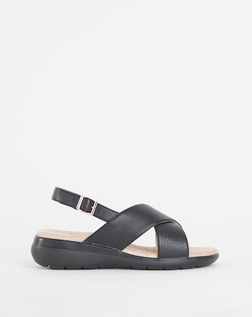 Cushion Walk Black Crossover Sandal -Extra Wide Fit (EEE)