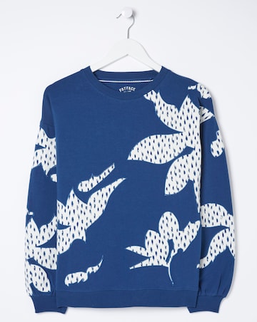 FatFace Alex Textured Leaves Crew Sweatshirt