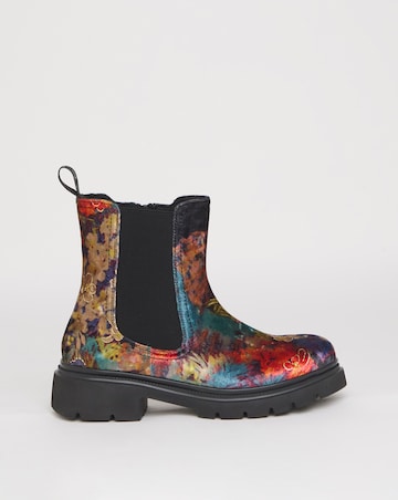 Heavenly Feet Zeta Floral Chelsea Boot Wide Fit