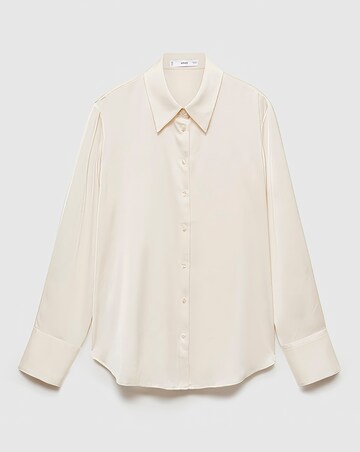 Mango Ideale Satin Cream Shirt