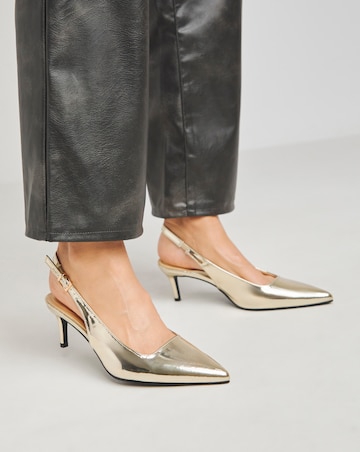 Simply Be Aspen Pointed Toe Slingback Shoes - Wide Fit (E)