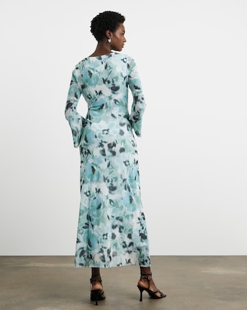 Joanna Hope Mesh Maxi Dress With Ruching