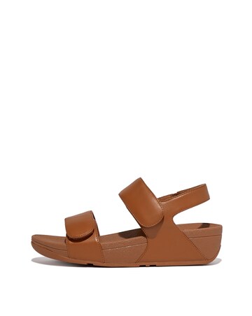 Fit Flop Light Tan Lulu Adjustable Leather Back-Strap Sandals -Standard Fit (D)