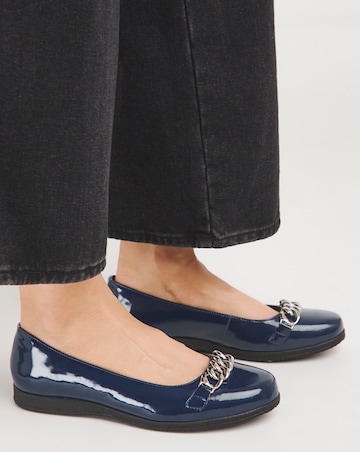 Heavenly Soles Marilyn Chain Trim Ballerina - Extra Wide Fit (EEE)