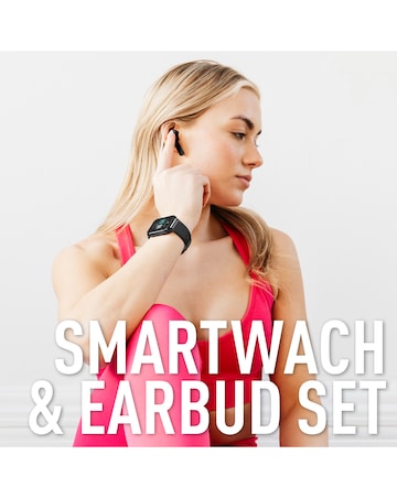 Reflex Active Series 17 Black Smart Watch and True Wireless Sound Earbud Set