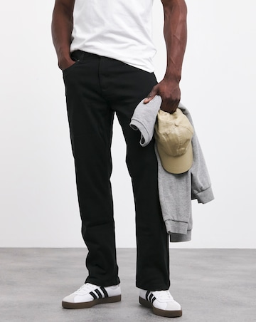 Loose Fit Stretch Gabardine Jean Black