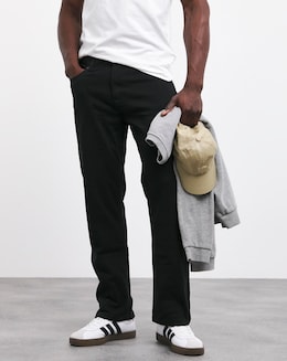 Loose Fit Stretch Gabardine Jean Black