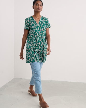 Seasalt Cornwall s/s Wreathe Tunic Ink Tulip Sea Teal