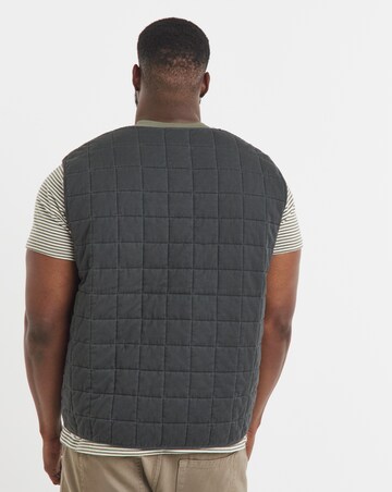 Charcoal Square Cotton Quilt Gilet