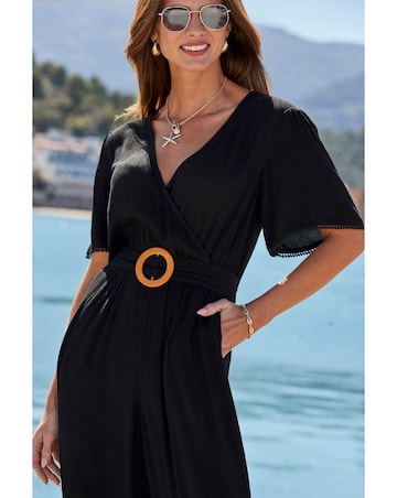 Sosandar Crinkle Angel Sleeve Jumpsuit