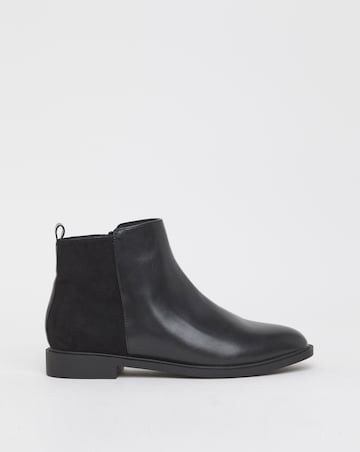 Ruth Classic Mixed Material Ankle Boots - Wide Fit (E)
