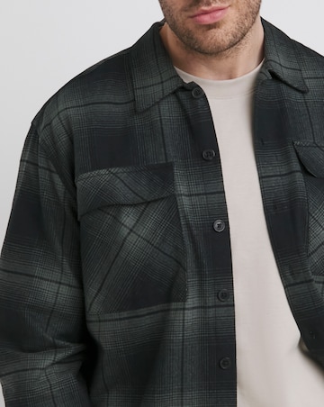 Jack & Jones Charlie Checked Overshirt - Black/Teal